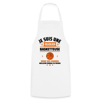 Je suis une maman basketteuse, fête des mères - Tablier de cuisine - blanc - Devant - AI Model Male 185 dark (185cm)