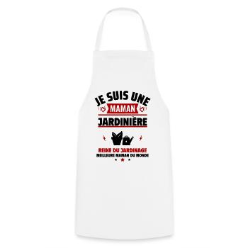 Je suis une maman jardinière,cadeau fête des mères - Tablier de cuisine - blanc - Devant - AI Model Male 185 dark (185cm)