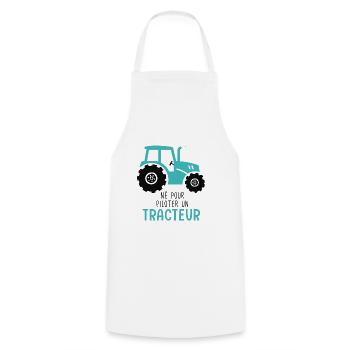 Agriculture né pour conduire un tracteur - Tablier de cuisine - blanc - Devant - AI Model Male 185 dark (185cm)