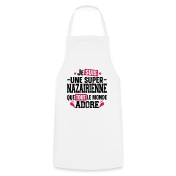 Nazairienne Saint Nazaire Ville Ouest France Femme - Tablier de cuisine - blanc - Devant - AI Model Male 185 dark (185cm)