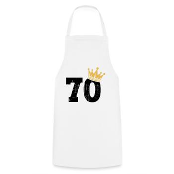 70 Krone 70. Geburtstag 70 Jahre - Kochschürze - Weiß - Vorne - AI Model Male 185 dark (185cm)