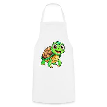 Mega Cute Turtle - Cooking Apron - white - Front - AI Model Male 185 dark (185cm)
