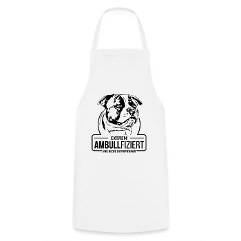 AMBULLFIZIERT American Bulldog Hunde Wilsigns - Kochschürze - Weiß - Vorne - AI Model Male 185 dark (185cm)
