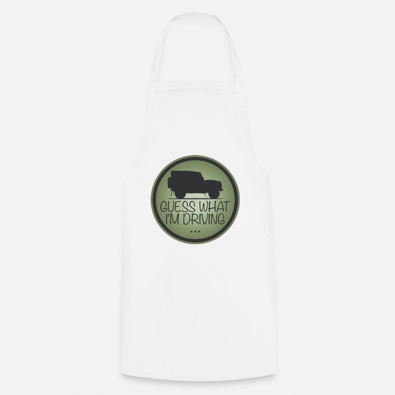 Defender - Devinez ce que je conduis - Tablier de cuisine - blanc