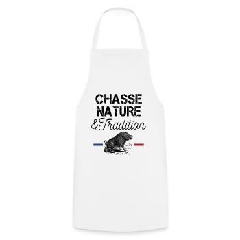 CHASSE NATURE ET TRADITION - Tablier de cuisine - blanc - Devant - AI Model Male 185 dark (185cm)