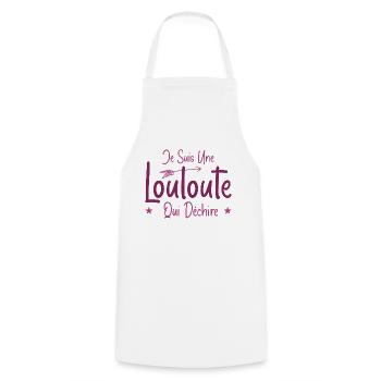 Je suis une Louloute qui Déchire - Tablier de cuisine - blanc - Devant - AI Model Male 185 dark (185cm)