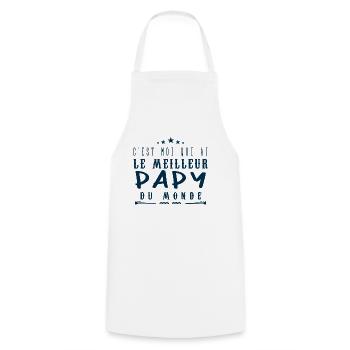 C'est moi qui a le meilleur Papy - Tablier de cuisine - blanc - Devant - AI Model Male 185 dark (185cm)