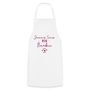 jamais sans mon barbu - Tablier de cuisine - blanc - Devant - AI Model Male 185 dark (185cm)