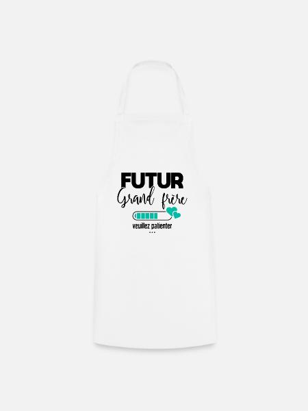Futur grand frère veuillez patienter - Tablier de cuisine - blanc