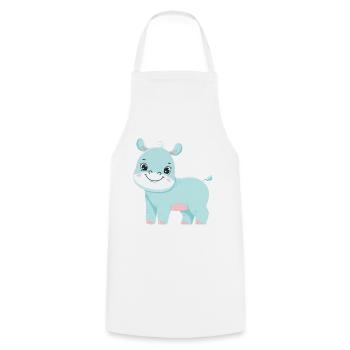 Hippo Family Mother Baby T-Shirt - Cooking Apron - white - Front - AI Model Male 185 dark (185cm)