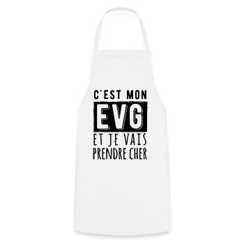 Evg futur marié surprise - Tablier de cuisine - blanc - Devant - AI Model Male 185 dark (185cm)
