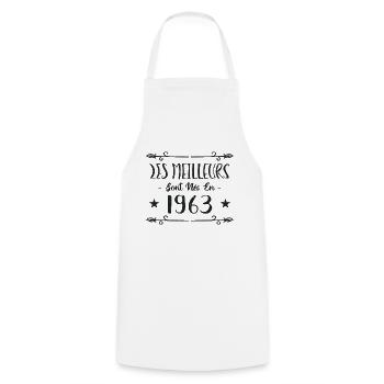 Les meilleurs sont nés en 1963 - Tablier de cuisine - blanc - Devant - AI Model Male 185 dark (185cm)