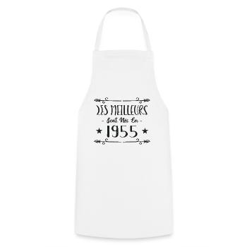 Les meilleurs sont nés en 1955 - Tablier de cuisine - blanc - Devant - AI Model Male 185 dark (185cm)