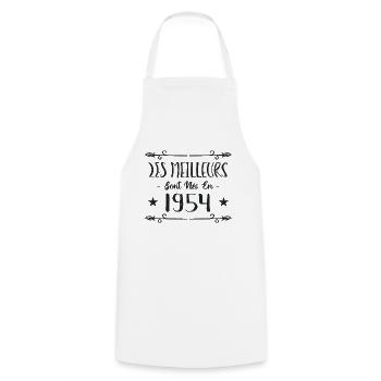 Les meilleurs sont nés en 1954 - Tablier de cuisine - blanc - Devant - AI Model Male 185 dark (185cm)
