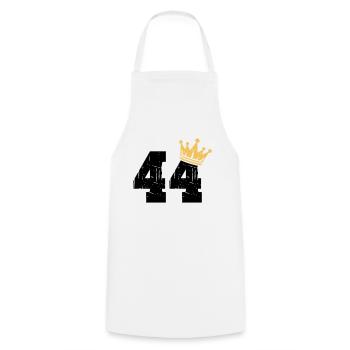 44 Crown 44th Birthday 44 years old - Cooking Apron - white - Front - AI Model Male 185 dark (185cm)