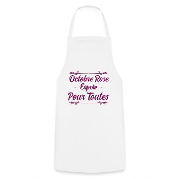 Octobre Rose Espoir Pour Toutes - Tablier de cuisine - blanc - Devant - AI Model Male 185 dark (185cm)