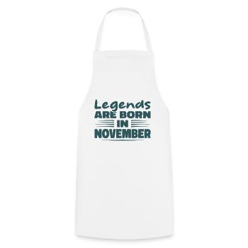 Legends are born in November - Cooking Apron - white - Front - AI Model Male 185 dark (185cm)