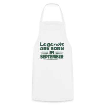Legends are born in September - Cooking Apron - white - Front - AI Model Male 185 dark (185cm)