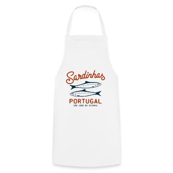 sardinen konserve sardinhas portugal - Kochschürze - Weiß - Vorne - AI Model Male 185 dark (185cm)