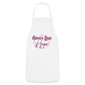 October Rose Hope For All - Cooking Apron - white - Front - AI Model Male 185 dark (185cm)