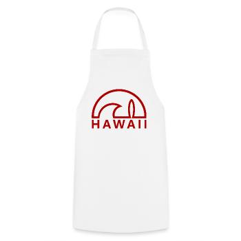 Hawaii soleil planche de surf rouge minimaliste - Tablier de cuisine - blanc - Devant - AI Model Male 185 dark (185cm)
