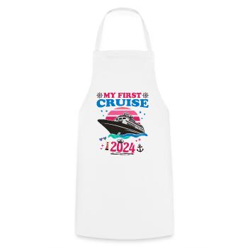 My first cruise 2024 - Cooking Apron - white - Front - AI Model Male 185 dark (185cm)