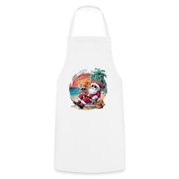 Noël en juillet - Tablier de cuisine - blanc - Devant - AI Model Male 185 dark (185cm)