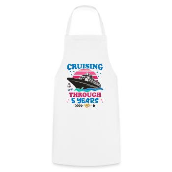 Cruising Through 5 Years Wedding Anniversary - Cooking Apron - white - Front - AI Model Male 185 dark (185cm)