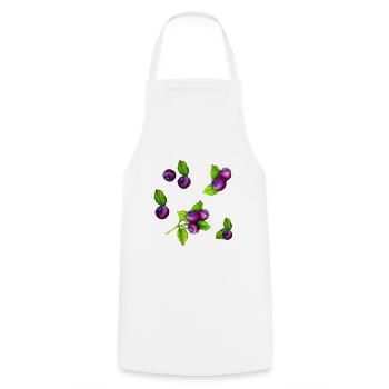 Watercolour Blue Berry Botanical Fruit Pattern - Cooking Apron - white - Front - AI Model Male 185 dark (185cm)