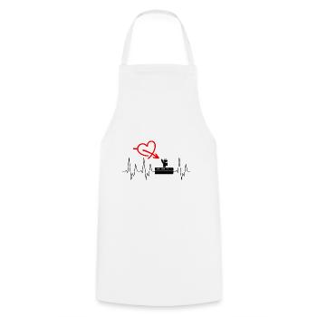 Techno - Mixer - Scarf Plates - DJ - Headphones - Cooking Apron - white - Front - AI Model Male 185 dark (185cm)