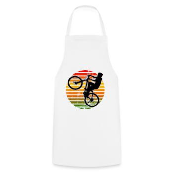 Wheelie Bike Cycling Gift - Cooking Apron - white - Front - AI Model Male 185 dark (185cm)
