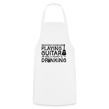 Weekend Forecast Playing Guitar With A Chance Of - Cooking Apron - white - Front - AI Model Male 185 dark (185cm)