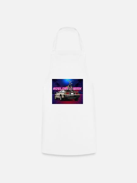 Delorean Future 80s Car avec Oldschool BMX Tour - Tablier de cuisine - blanc
