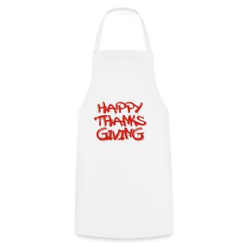 Happy Thanks Giving - Cooking Apron - white - Front - AI Model Male 185 dark (185cm)