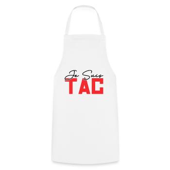 Je Suis TAC | TAC TIC Duo Drôle Cadeau - Tablier de cuisine - blanc - Devant - AI Model Male 185 dark (185cm)
