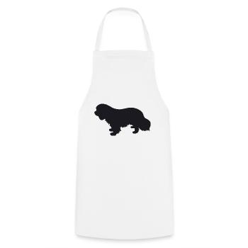 Cavalier King Charles Spaniel Silhouette - Kochschürze - Weiß - Vorne - AI Model Male 185 dark (185cm)