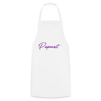 PAPOUNET. DAD. FATHER'S DAY. HAPPY FATHER'S DAY - Cooking Apron - white - Front - AI Model Male 185 dark (185cm)