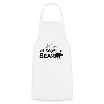 Sister Bear - sister - Cooking Apron - white - Front - AI Model Male 185 dark (185cm)