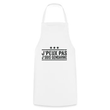 J'peux pas j'suis Gendarme Cadeau Humour - Tablier de cuisine - blanc - Devant - AI Model Male 185 dark (185cm)