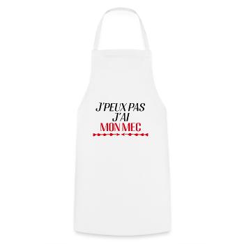 Je Peux Pas J'ai Mon Mec Cadeau D'amour - Tablier de cuisine - blanc - Devant - AI Model Male 185 dark (185cm)