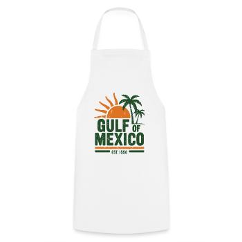 Gulf of Mexico Est 1550 Vintage Beach Sunset - Kochschürze - Weiß - Vorne - AI Model Male 185 dark (185cm)
