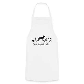 Jack Russell Terrier mit Herzschlag - Kochschürze - Weiß - Vorne - AI Model Male 185 dark (185cm)