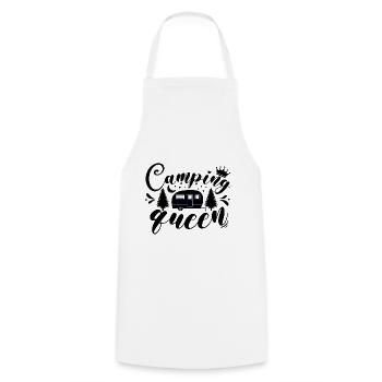 La reine du camping - Tablier de cuisine - blanc - Devant - AI Model Male 185 dark (185cm)