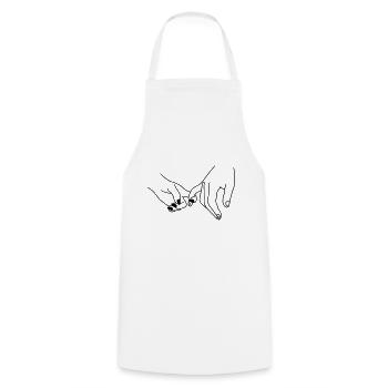 hands man and woman ud421 - Cooking Apron - white - Front - AI Model Male 185 dark (185cm)