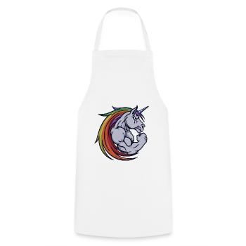 Motivation Building Muscle Gym Training Gym - Cooking Apron - white - Front - AI Model Male 185 dark (185cm)
