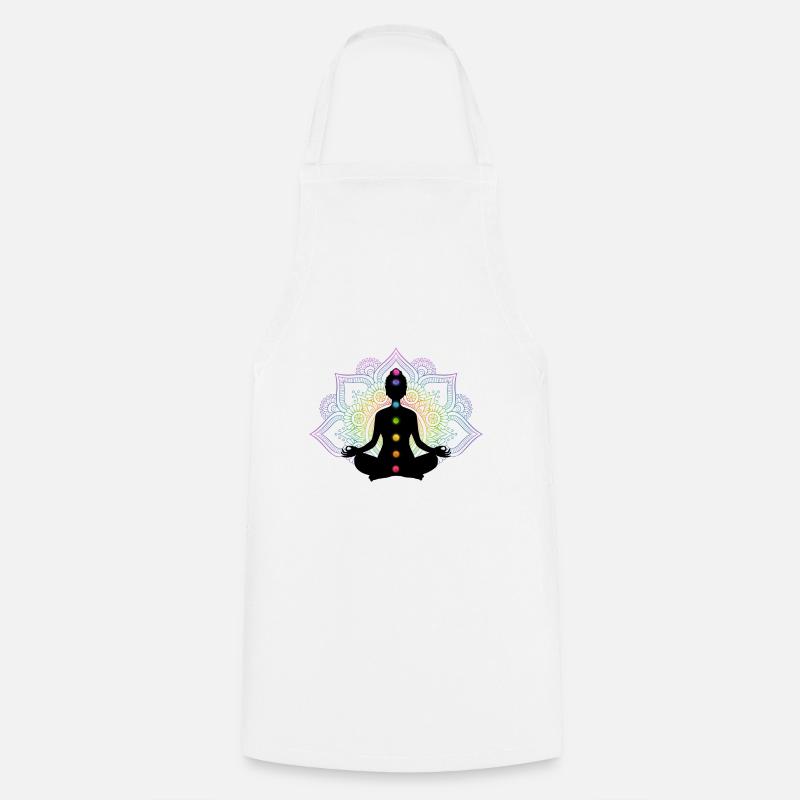 Méditation des chakras - Tablier de cuisine - blanc