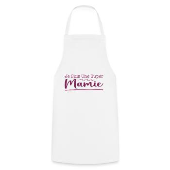 Je Suis Une Super Mamie - Tablier de cuisine - blanc - Devant - AI Model Male 185 dark (185cm)