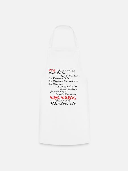Kosement kreol - 974 La Réunion - Tablier de cuisine - blanc