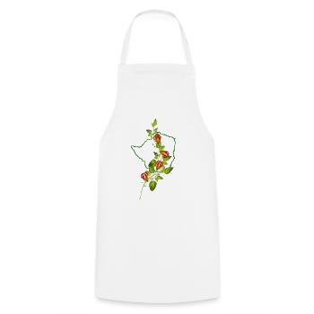 Rhodesian Outline and Flame Lily Vine - Cooking Apron - white - Front - AI Model Male 185 dark (185cm)