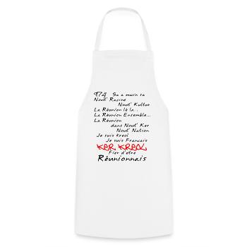 La Réunion Fier D'Être Réunionnais T-Shirt Homme - Tablier de cuisine - blanc - Devant - AI Model Male 185 dark (185cm)